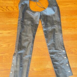 Women’s Black Leather Riding Chaps
